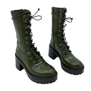 Dundas X Revolve Camila Combat Boots Green
